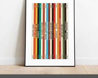 Personalised Vinyl Record Stack print, Custom Album Poster, LP Collection gift, Music Poster, Favourite song Art