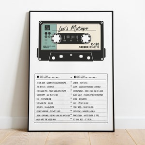 Personalized Mixtape Cassette Print: Retro Music Gift, Wall Art