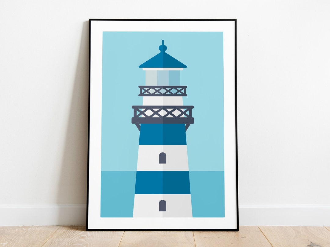 Lighthouse Print, Coastal Wall Art, Seaside Home Decor, Nautical Art ...
