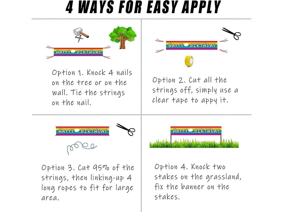 Große bunte Geburtstag Banner Hof Outdoor Bday Zeichen für | Etsy