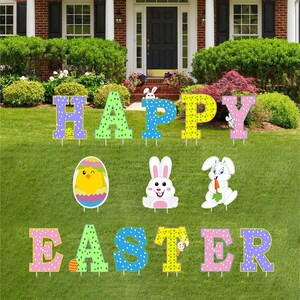 14Pcs Ostern Hof Zeichen Outdoor Rasen Dekorationen-Happy | Etsy