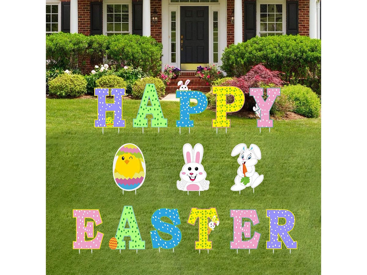 14Pcs Easter Yard Signs Outdoor Lawn DecorationsHappy Easter Etsy