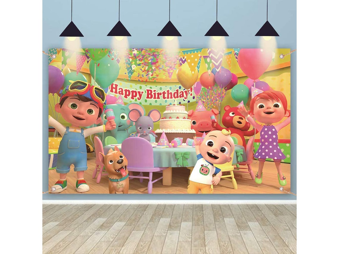 Cartoon Backdrop 5x3ft Happy Birthday Backdrop Etsy