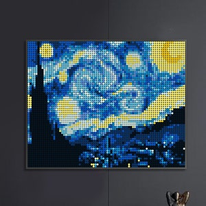 Simple pixel art of a starry night, 32x32