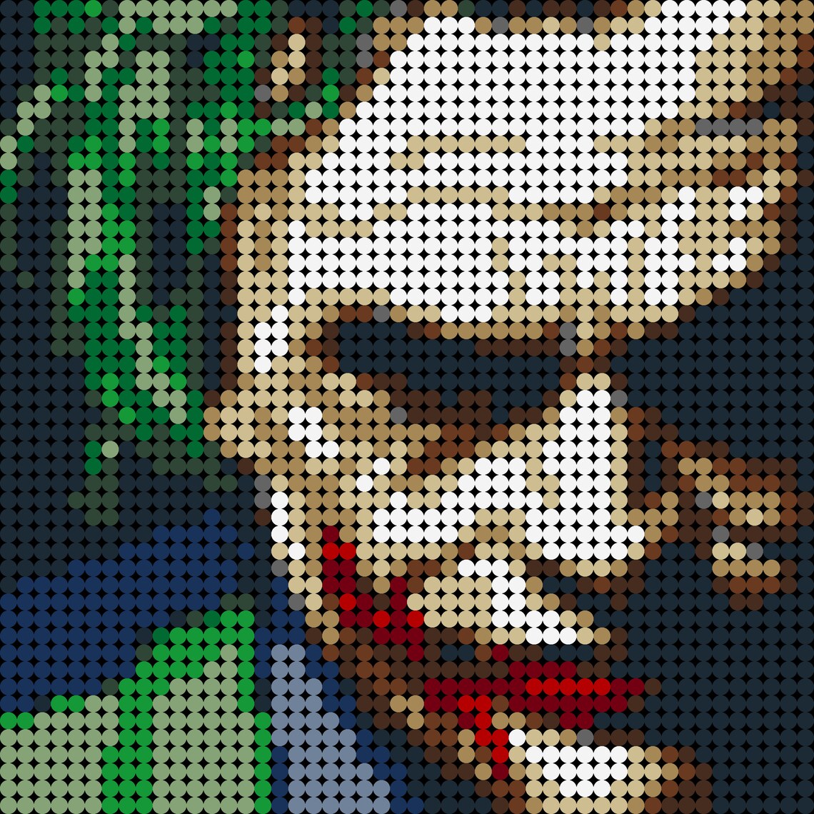 Pixel Mosaic Art 15x15'' Joker Portrait Building Etsy