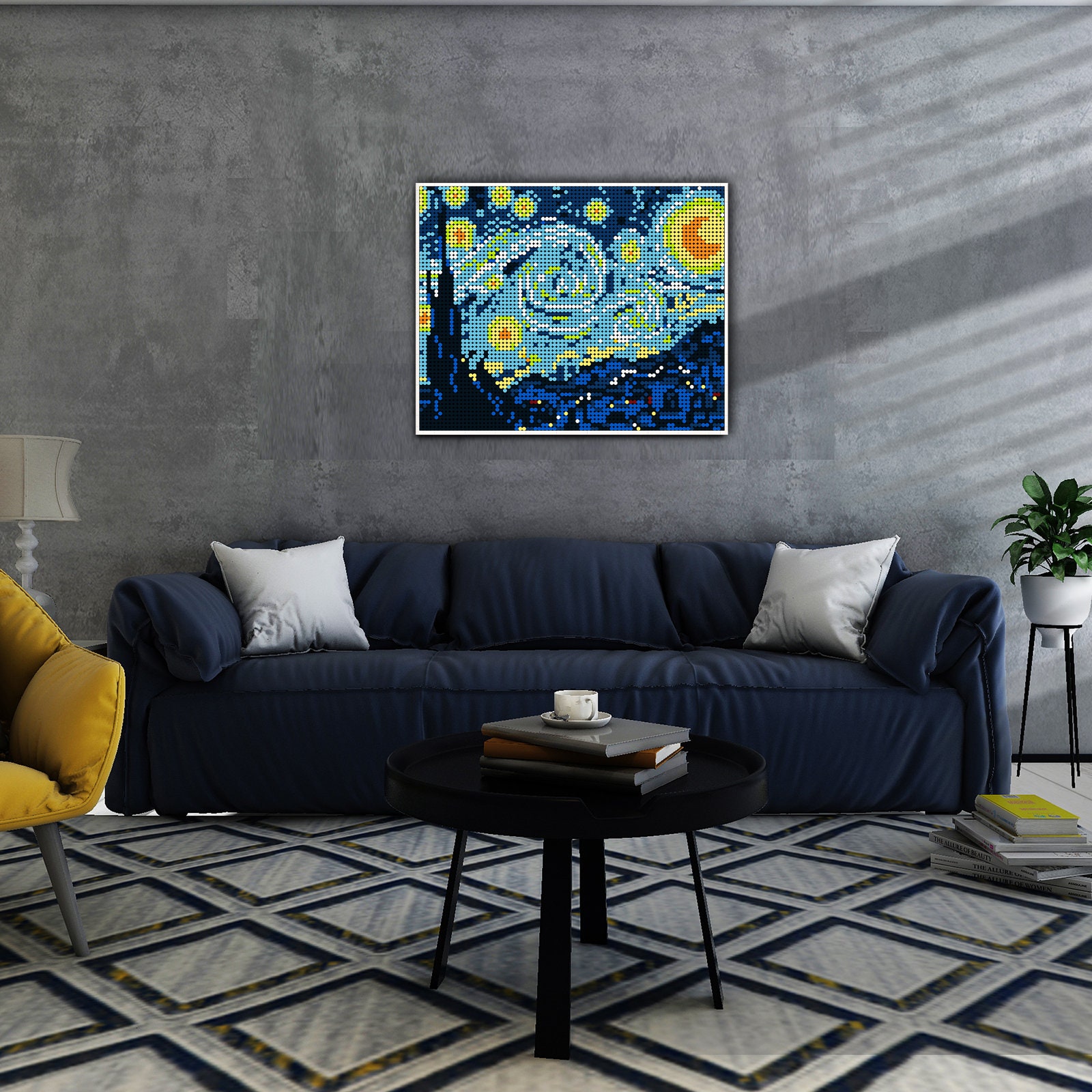Bricked Pixel Art Starry Night Vincent Van Gogh - Etsy Canada