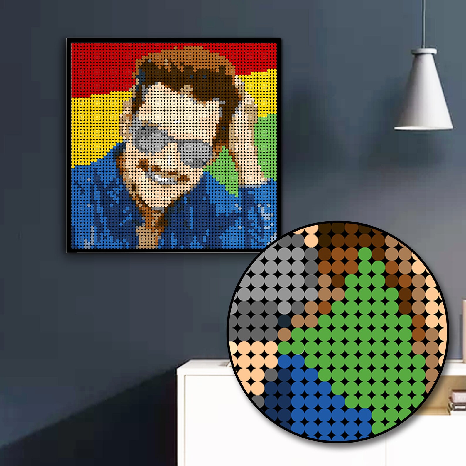 Custom Portrait from Photo Pixel Mosaic Art 20x20 Etsy