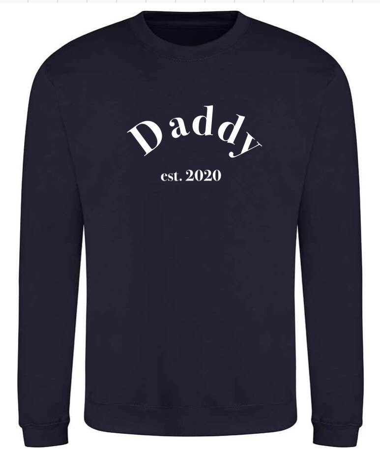 Personalised Daddy Since Dad Sweater Daddy Sweater Present Etsy