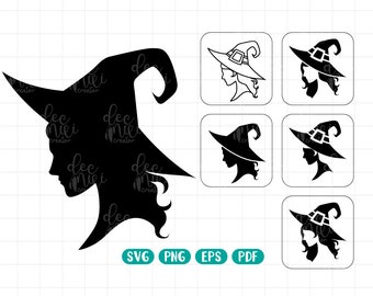 Witch Silhouette, Witch Hat, Halloween Clipart (svg, png, eps, pdf)