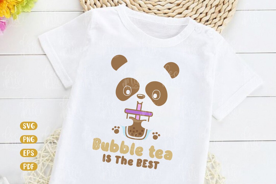 Kawaii Panda Bubble Tea SVG Clipart: Boba Tea Design (digital Download ...