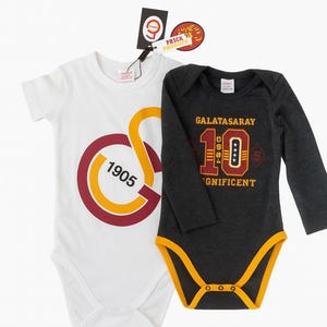 2x Galatasaray Baby Bodysuit 18 - 24  Months – Official Licensed Product | 100% Cotton | Red Yellow Osimhen Icardi