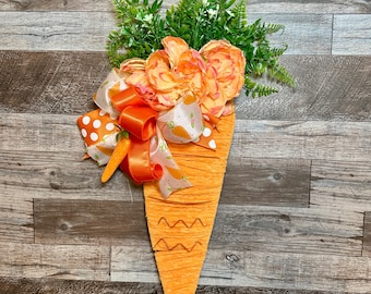 Easter Carrot Door Hanger | Spring Front Door Decor | Farmhouse Easter Wreath Alternative