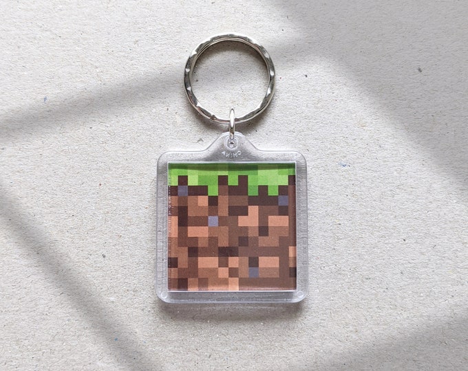 Minecraft Soil Block Clear Plastic Key Ring - Etsy Australia