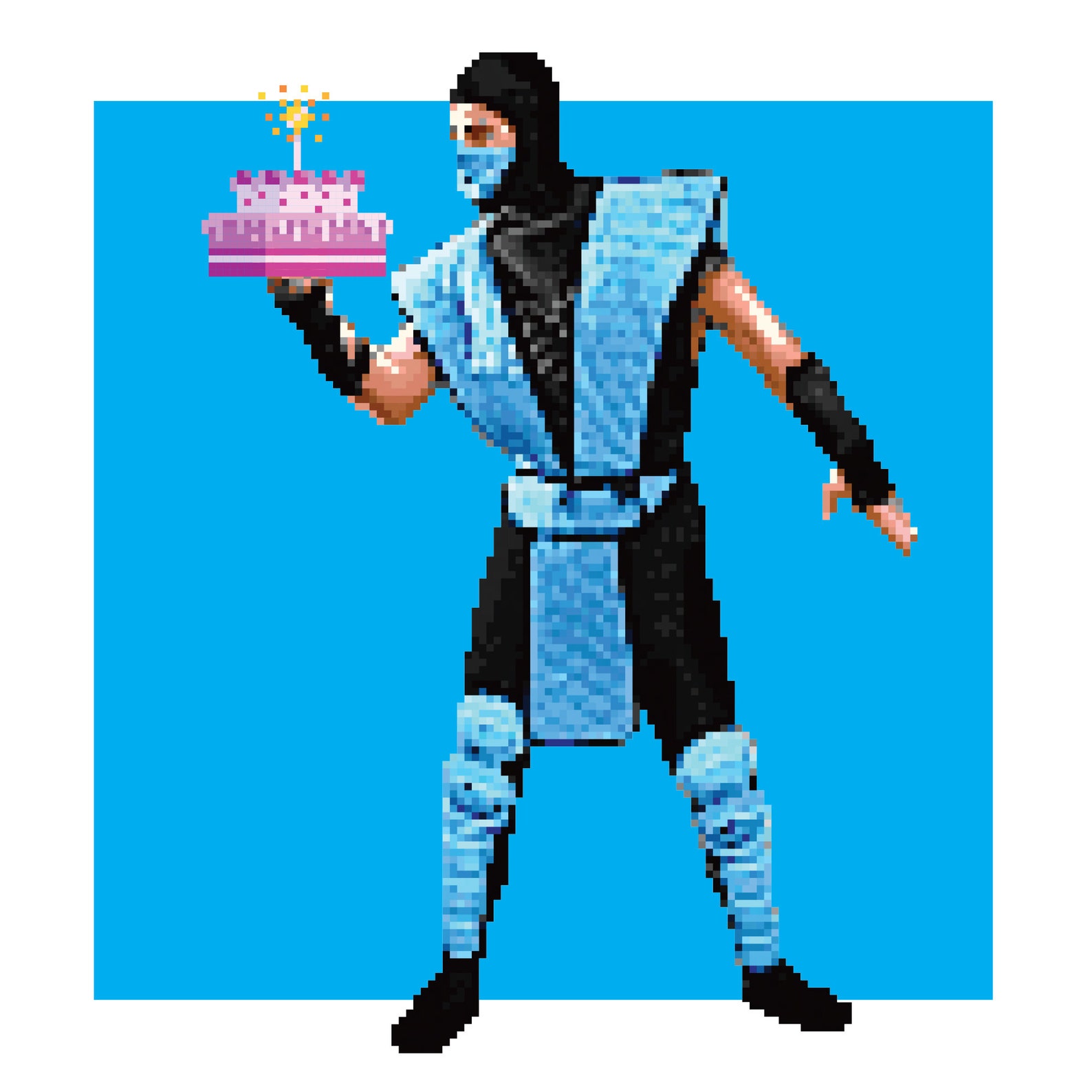 Mortal Kombat Sub-zero Happy Birthday Greeting Card - Etsy