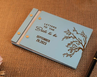 Bridal Shower Guest Book, Wooden Wedding Guest Book, Letters to the Bride, Personalized Laser Engraved Guest Book, Wedding Album