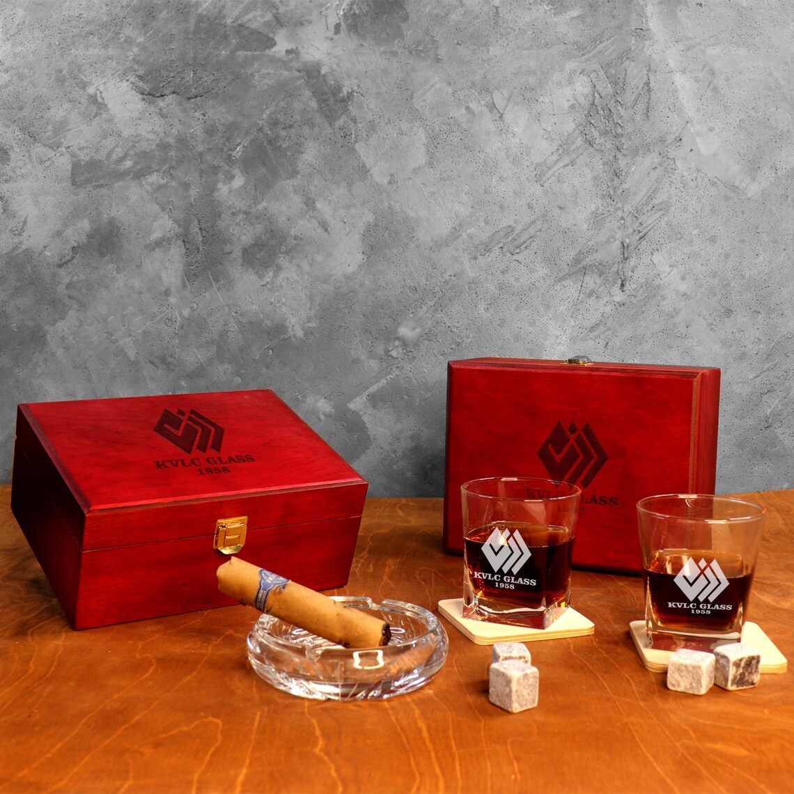 Personalized Whiskey Glasses Set With Wood Box Father's Etsy