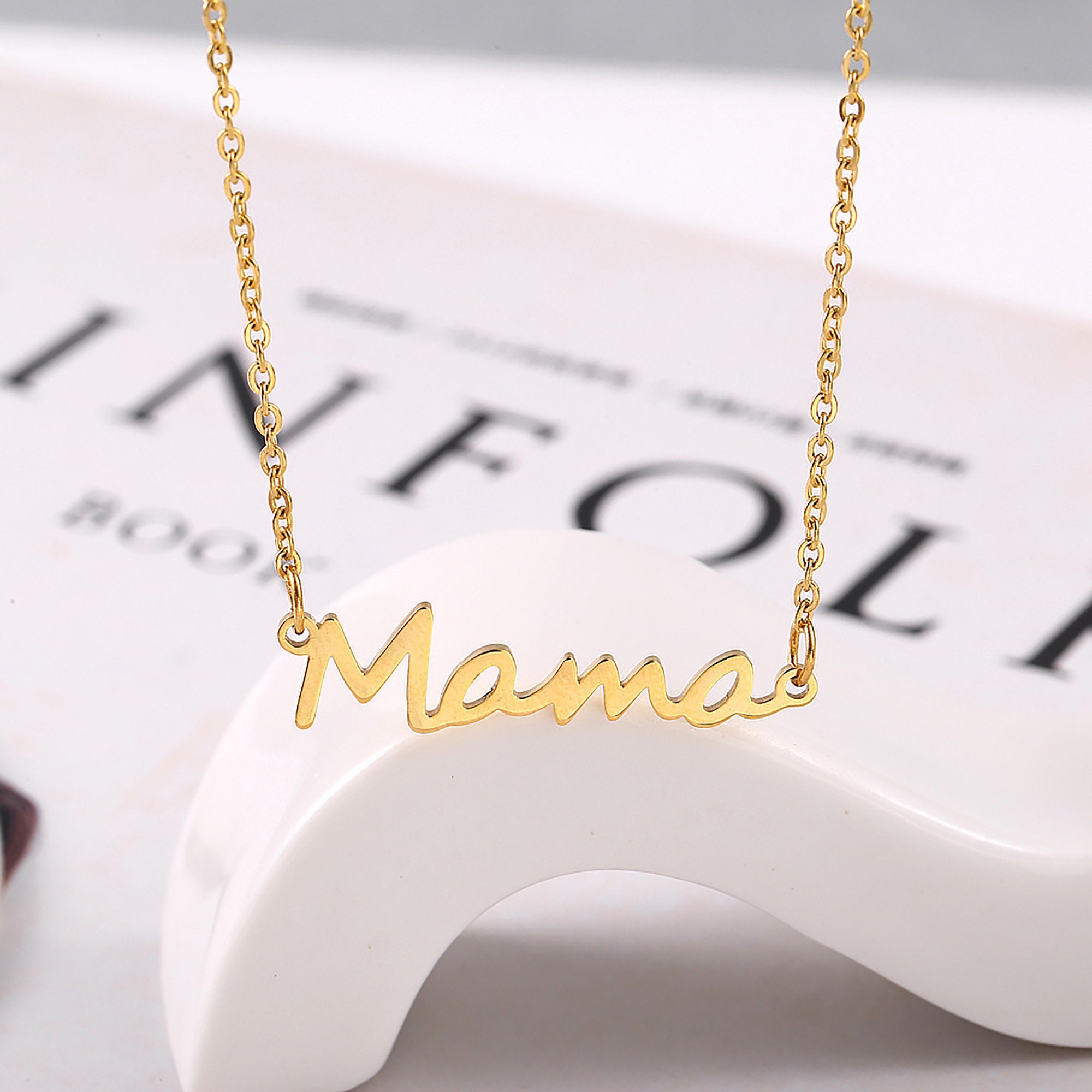 Mama Gold Necklace Perfect Gift for MomMama Necklace Mother Etsy