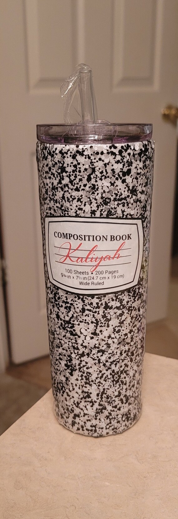 Composition notebook tumbler Etsy