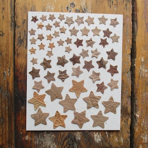 Étoiles découpées à partir de feuilles d'automne séchées, 60 pièces de différentes tailles. Décoration de Noël. GB20