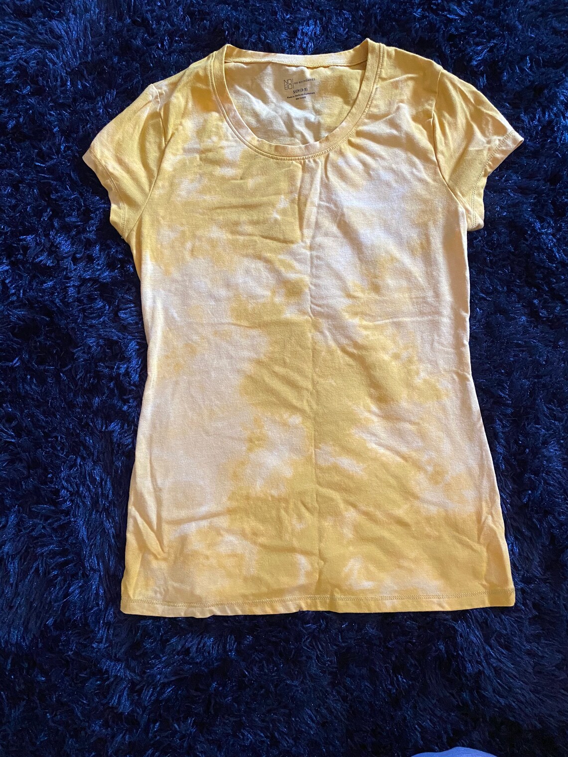 Yellow Bleach Dye T Shirt Reversed Dye One Of A Kind Etsy