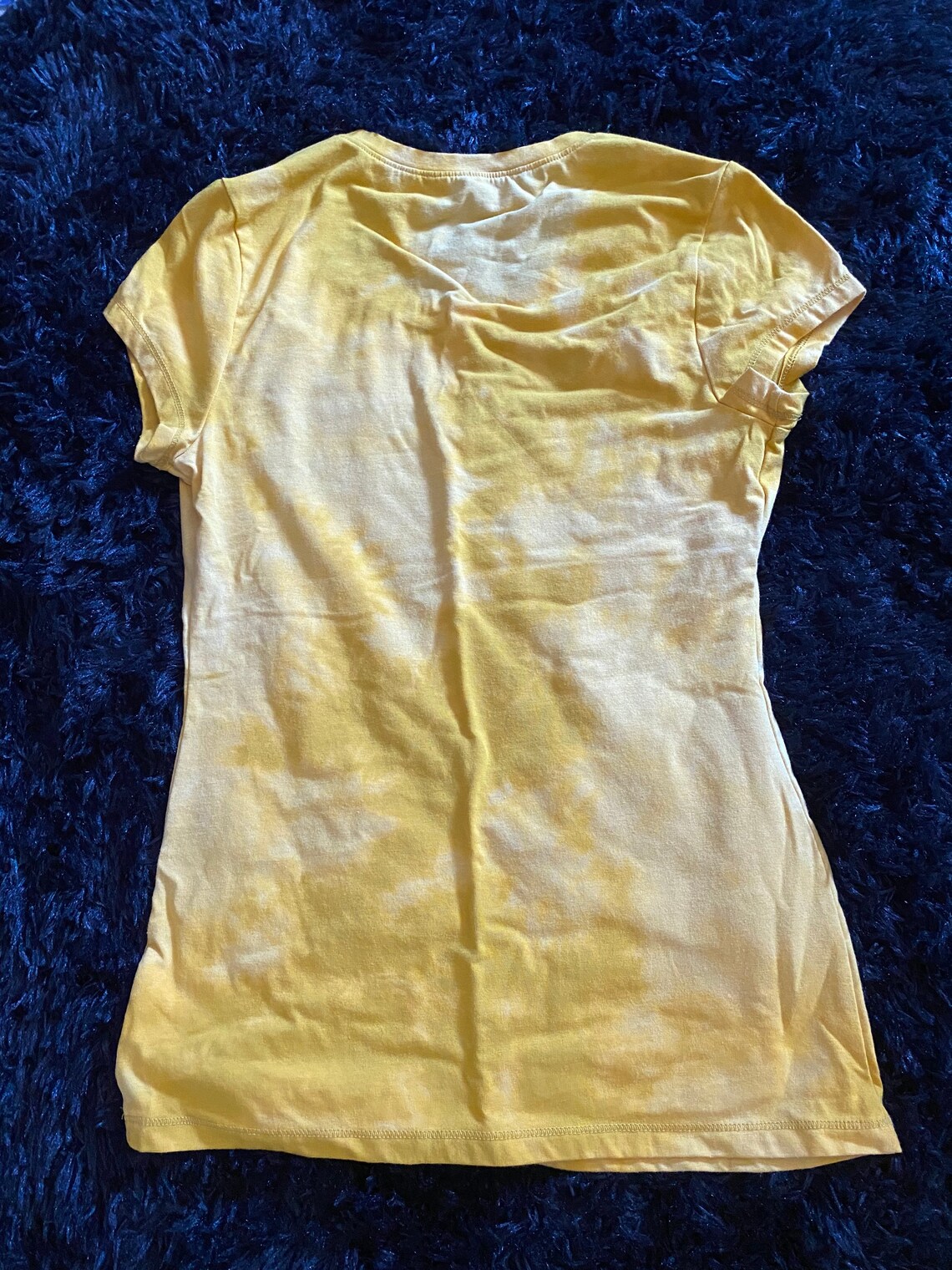 Yellow Bleach Dye T Shirt Reversed Dye One Of A Kind Etsy