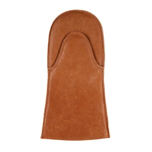 Premium Quality Buffalo Leather Oven Mitt for use with Oven, Stove, Fireplace or BBQ. This Luxury Leather Gift for men is made in Holland. Beige