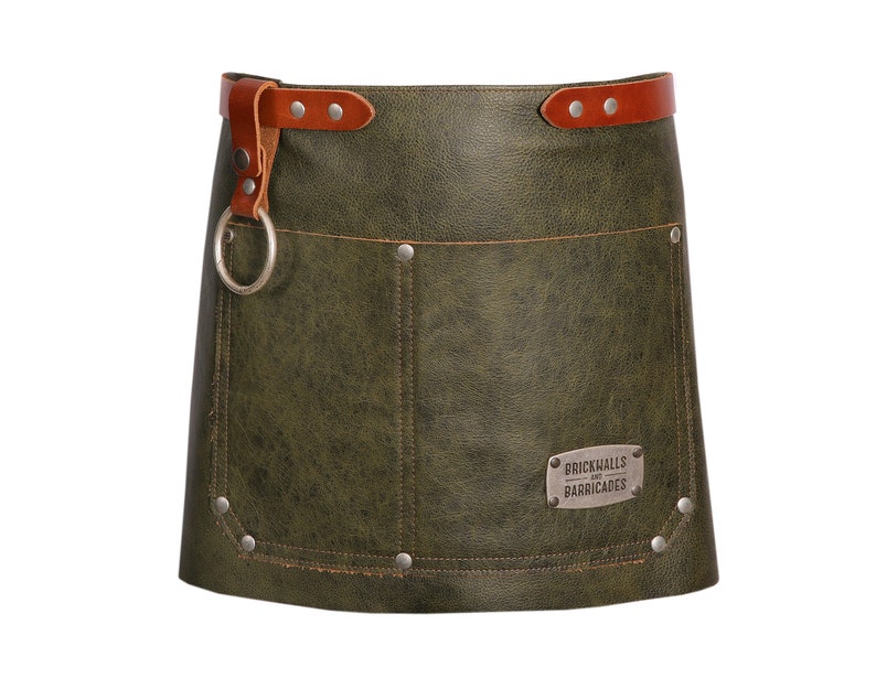 Tablier De Cuisine En Cuir Marron Pour Homme – Fait Main, Poches, étanche (HK-9989)