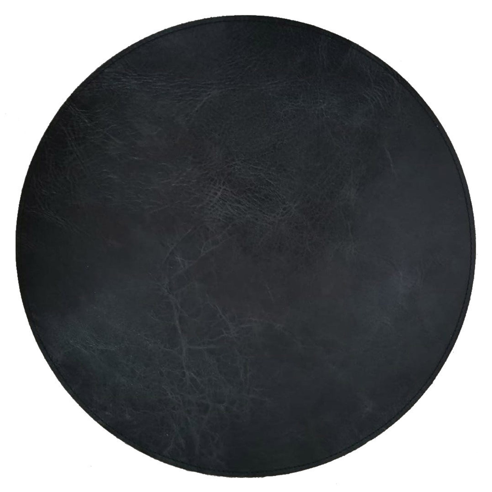 2 Pcs Luxury Leather Placemats Set Round Thick and Heavy Luxury Table