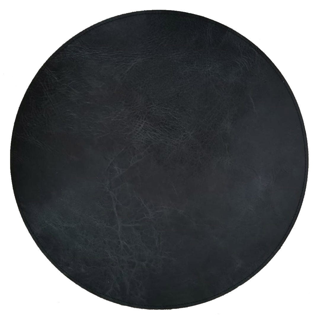 2 Pcs Luxury Leather Placemats Set Round Thick and Heavy Luxury Table