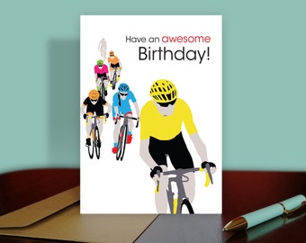 Tour de France Cycling Birthday Card for Him