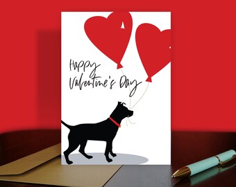 Dog Valentines Day Card, Personalisation, Variations