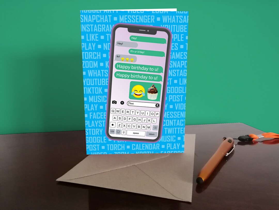 Mobile Phone Birthday Card Etsy UK