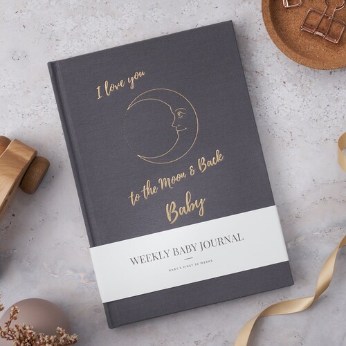 Baby Journal First Year Baby Memory Book Grey Newborn Etsy UK