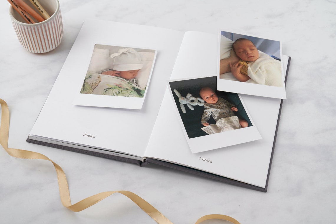 Baby Journal First Year Baby Memory Book Grey Newborn Etsy UK