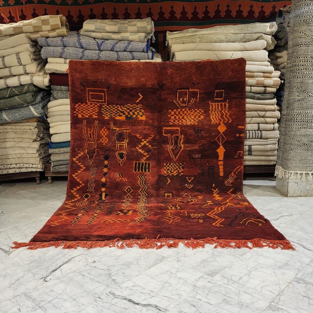 Handmade Wool Berber Carpet Moroccan Wool Rug Berber Style Etsy