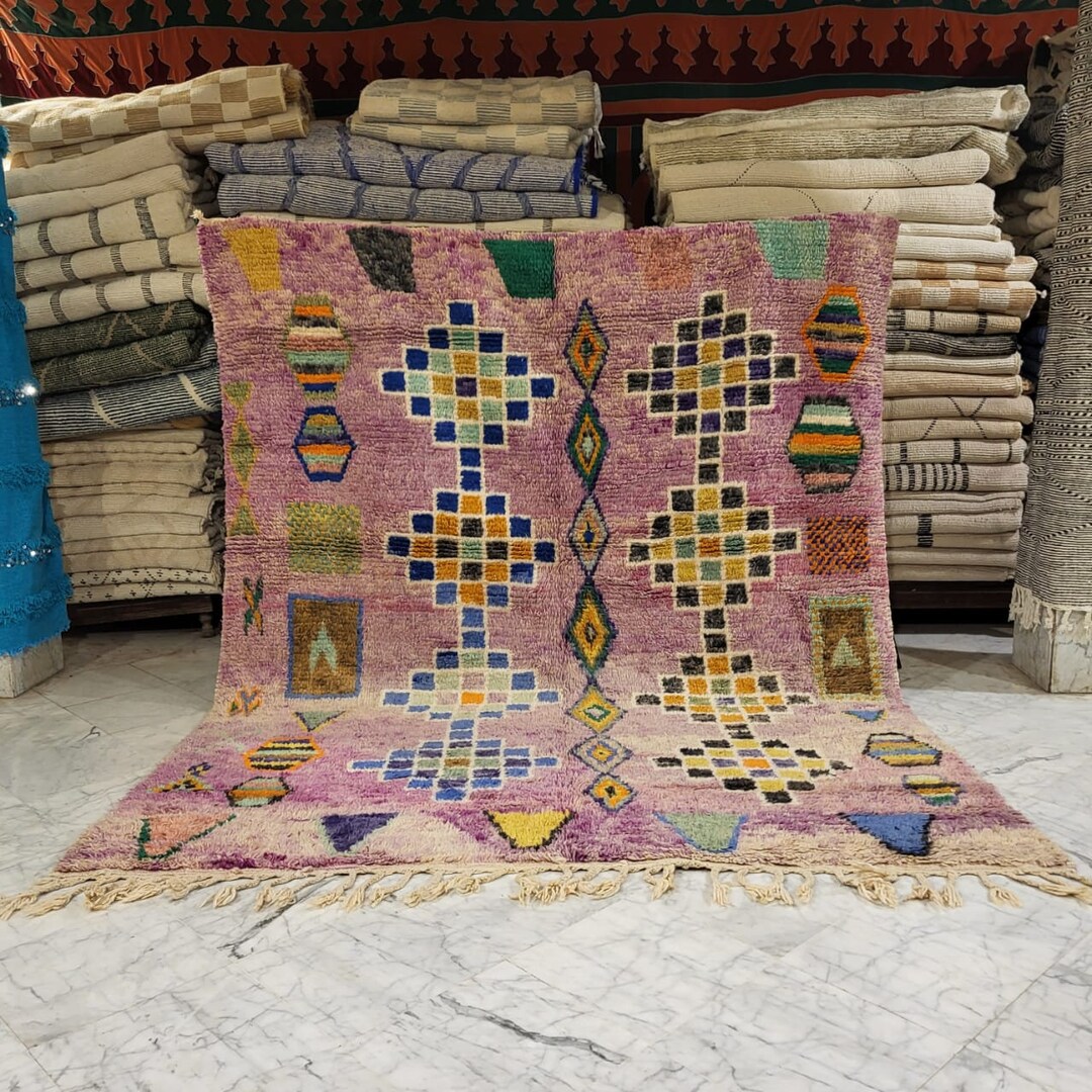 Handmade Wool Berber Carpet Moroccan Wool Rug Berber Style Etsy