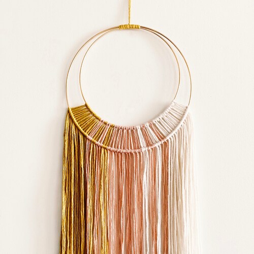 Light Pink Yarn Hoop Wall Hanging Etsy