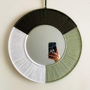 2 Specchi Boho Con Frange In Macram&egrave; - Decorazione Parete Rotonda In Stile Retr&ograve; Per Camera E Soggiorno