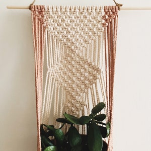 Macrame Light Pink Plant Hanger image 2