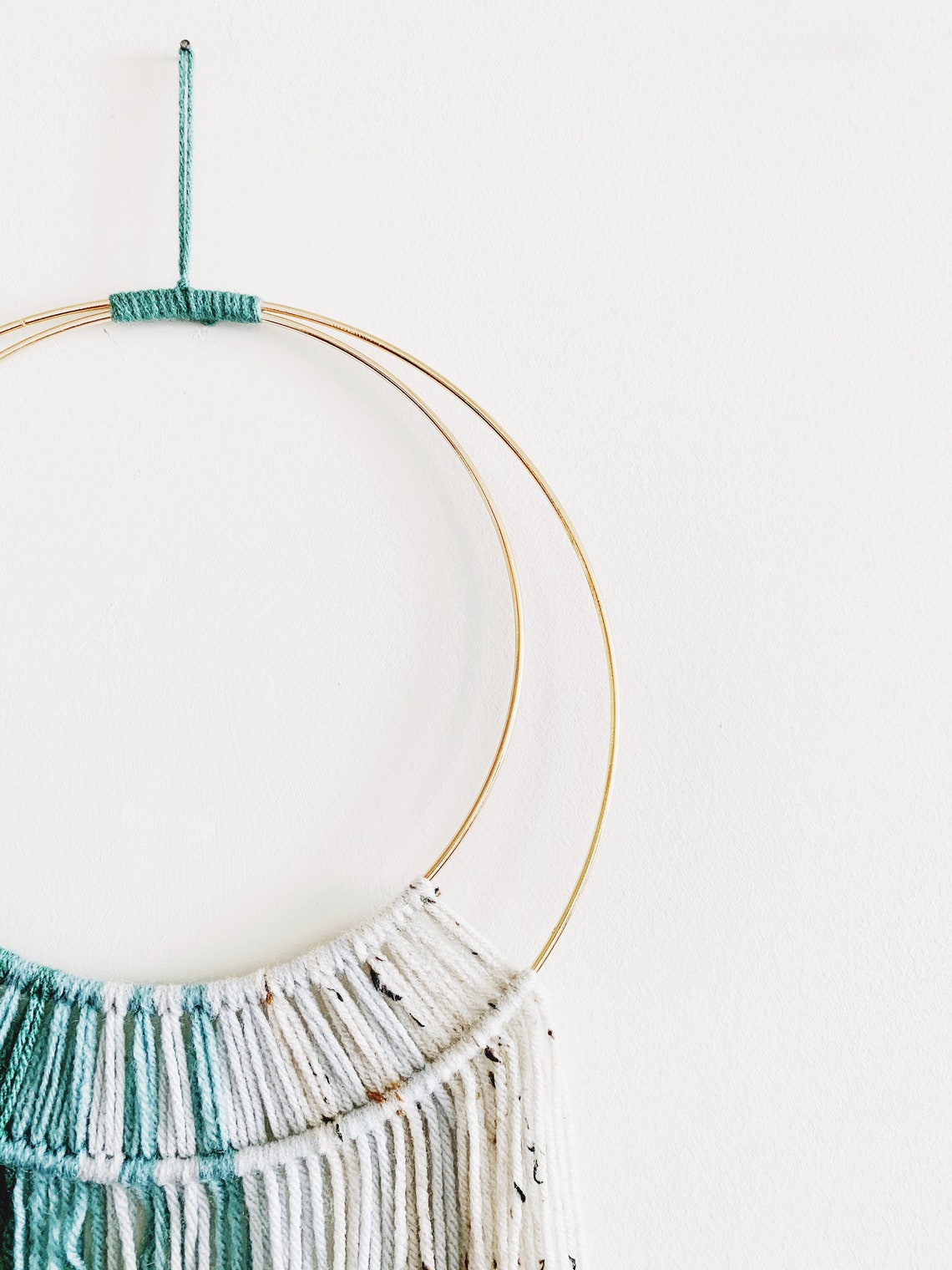 Blue Hoop Yarn Wall Hanging / Macrame Wall Hanging Etsy