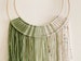 Green Hoop and Yarn Wall Hanging / Macrame Wall Hanging / Modern Boho Decor 