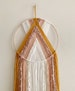 Mustard Pink and White Yarn Hoop Wall Hanging / Modern Boho Decor / Macrame Wall Hanging / Nursery Decor 