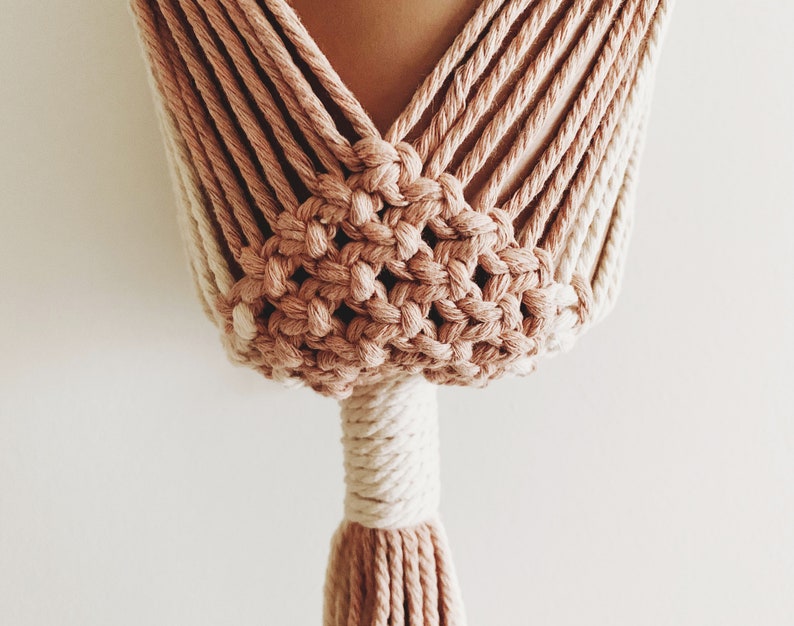 Macrame Light Pink Plant Hanger image 3