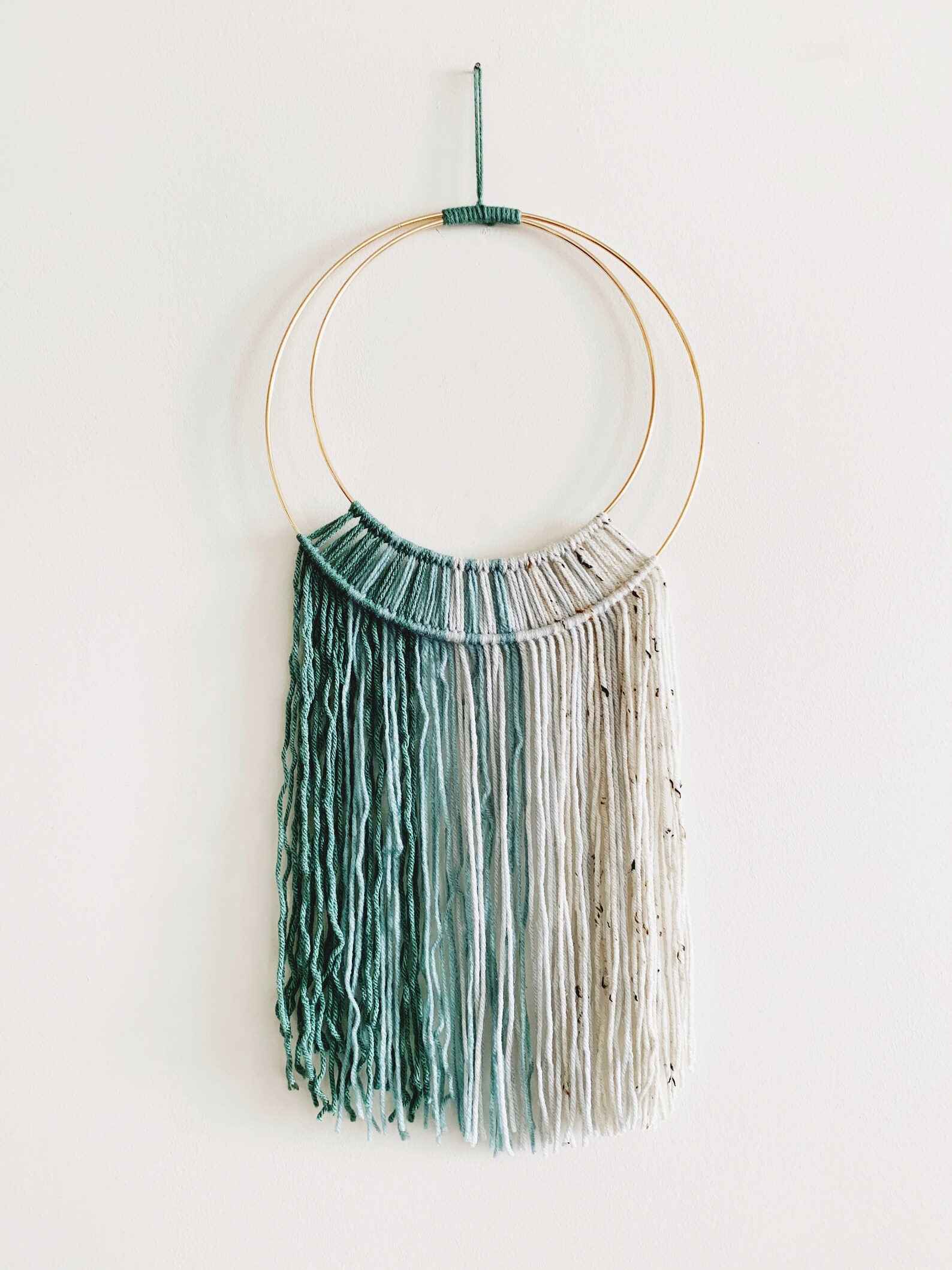 Blue Hoop Yarn Wall Hanging / Macrame Wall Hanging Etsy