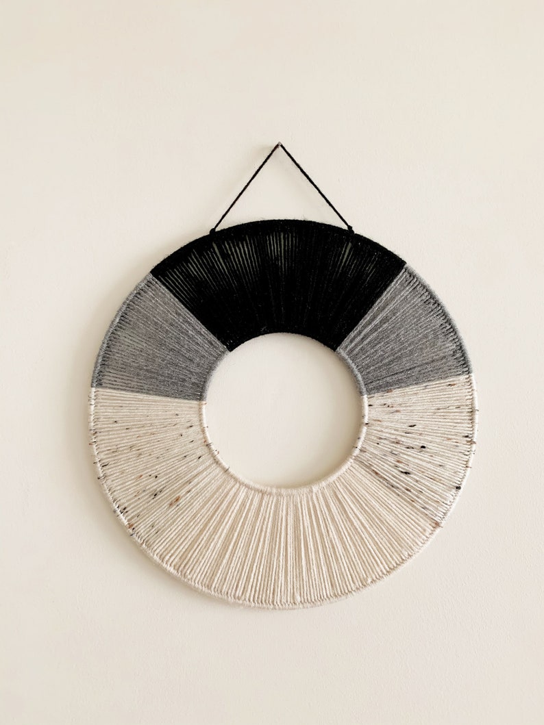 Modern Circular Yarn Wall Hanging / Macrame Wall Hanging image 1