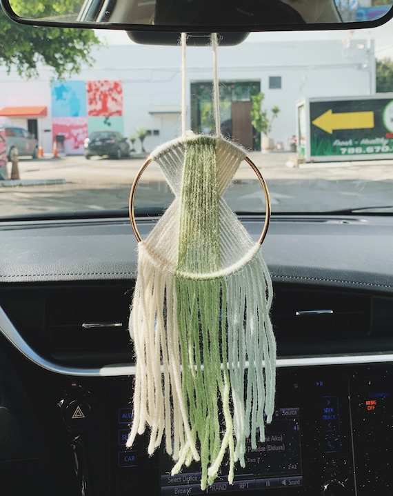Macrame rear deals view mirror