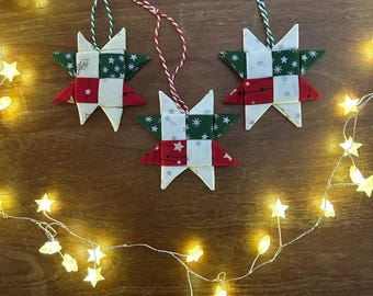 Etoiles scandinaves : décoration de Noël en tissu plié