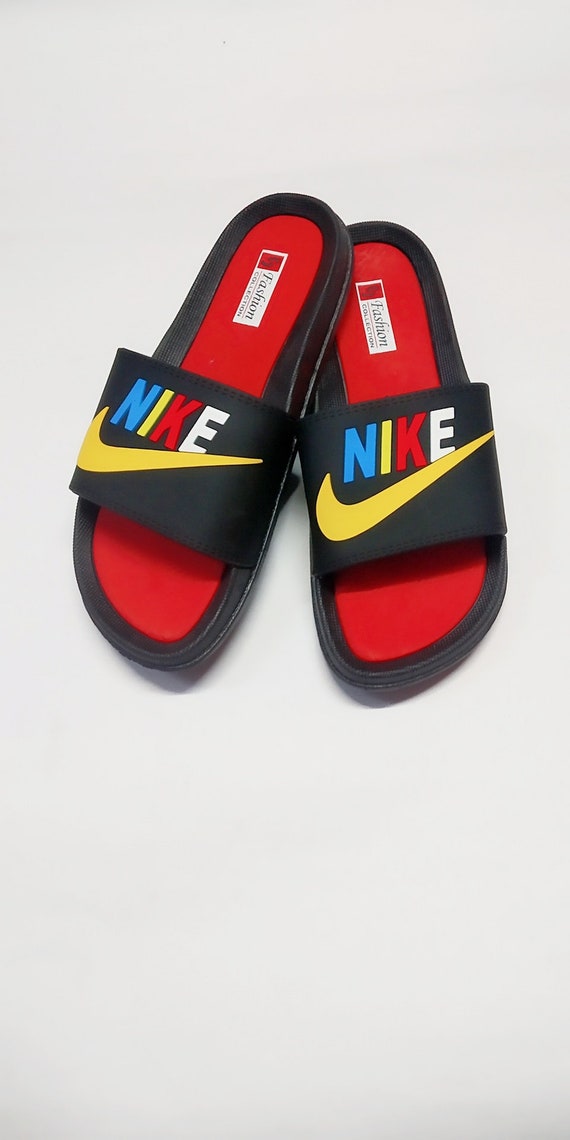 Nike Custom Slides, Shadowberry Slides Sandals, Custom Mens Slides,