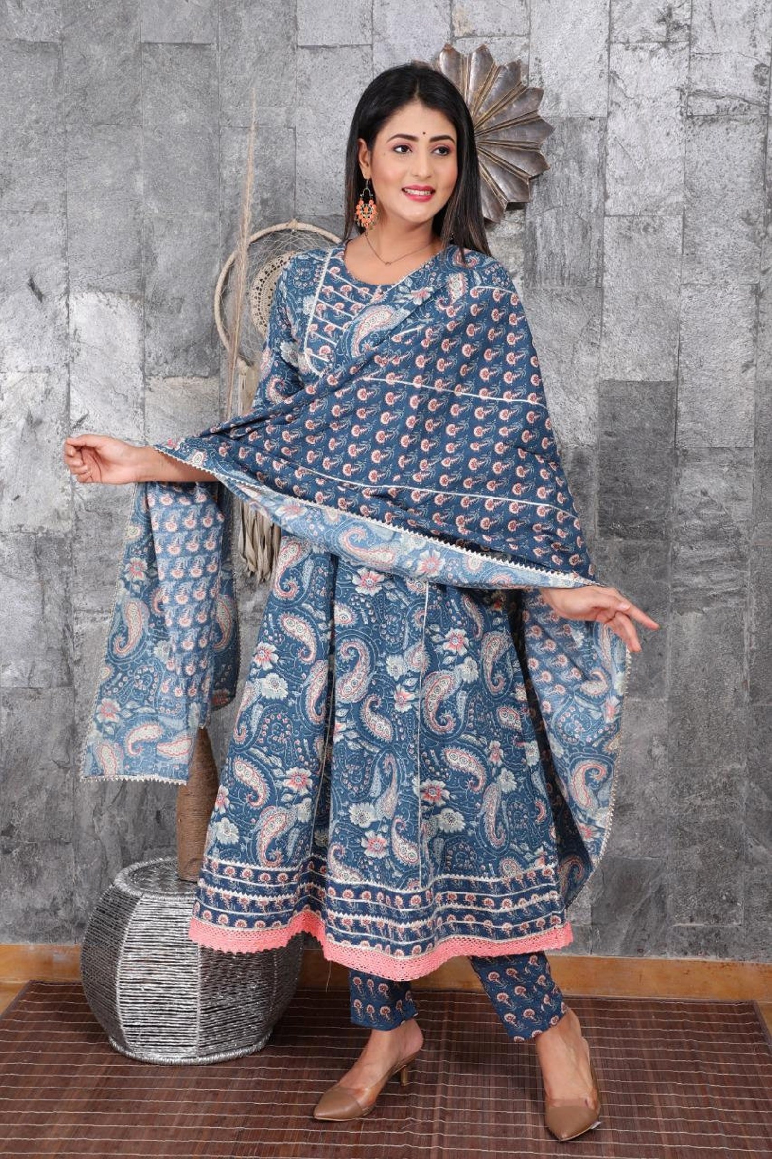 100 Cotton Kurti Pant With Designer Dupatta Set For Women And Etsy