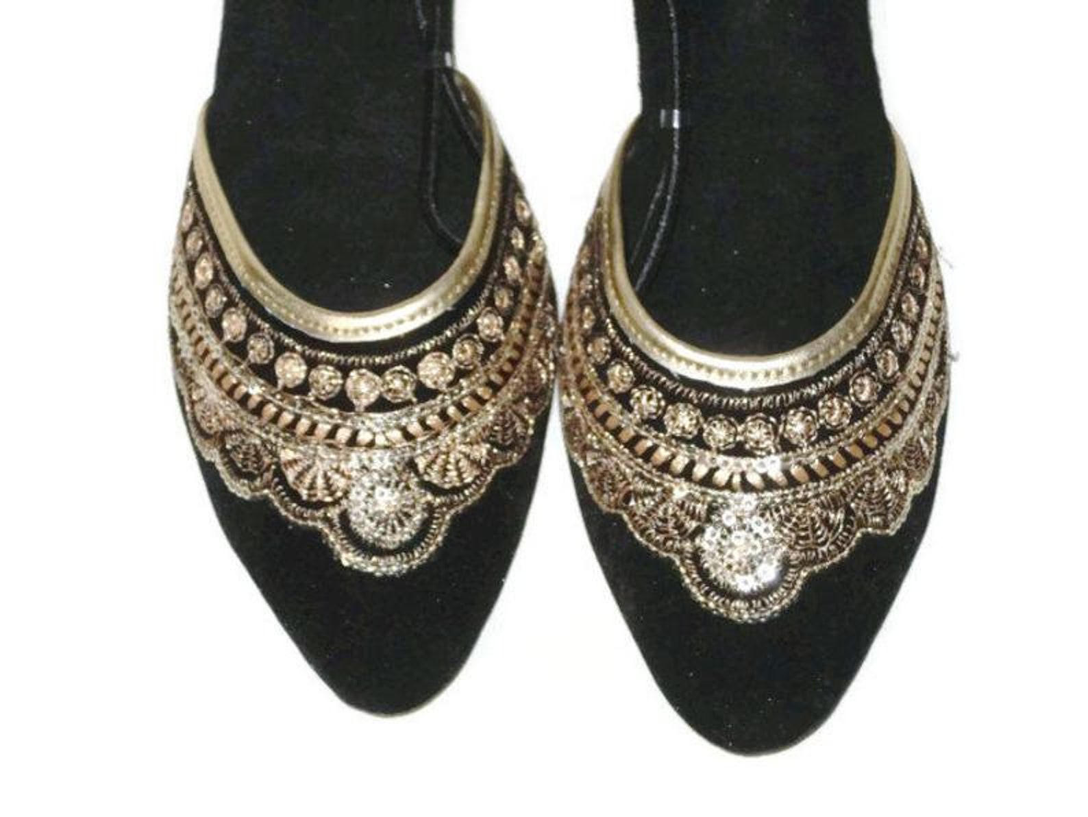 Black Handmade Mojari Women Bridal Ethnic Comfortable Wedding - Etsy